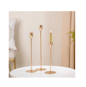 Brass <b>Square</b> Eco-Friendly Reusable Heat Resistant Pillar <b>Candle</b> Holder for Christmas Home Decoration - Product Image 3