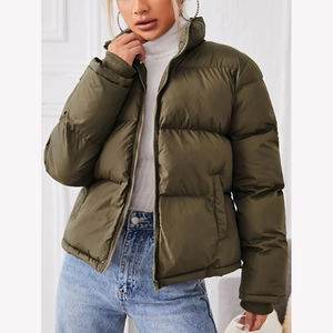 Fabricantes de Ropa al por Mayor para Mujer, Chaqueta Acolchada de Invierno Personalizada para Mujer, Abrigo con Cuello - Product Image 6