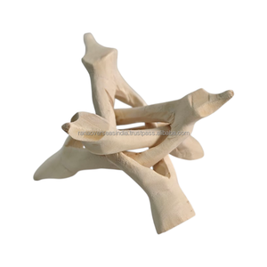 Support d'encens trépied Cobra en bois de peuplier naturel de 4 pouces, écologique, durable, design artisanal pour encens indien - Product Image 4