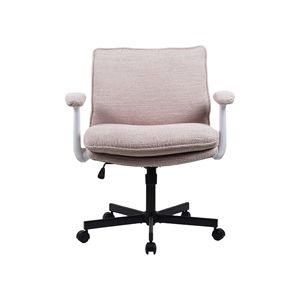 Criss Cross Legged Office Chair with <b>Wheels</b> Upholstered <b>Desk</b> Chair Featuring Flip-Up Arms & Wide Seat for Home Use - Product Image 1