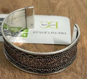 Brazalete de Cobre con Hermoso Diseño en Relieve, Brazalete Ancho Grabado, Joyería para Mujer, Pulseras Promocionales de Cobre Puro, Resistentes al Agua - Product Image 4