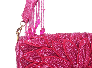 Bolso de mano de noche con cuentas y forma de media luna, con asa de borla, colores personalizados, cierre magnético, venta al por mayor - Product Image 4