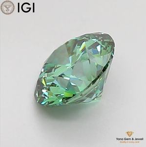 เพชรทรงกลมขนาด 6.31 มม. สีเขียวสดใส น้ำหนัก 1.00 กะรัต ความสะอาดระดับ VVS2 ผลิตด้วยวิธี CVD พร้อมใบรับรอง IGI สำหรับแหวน - Product Image 5