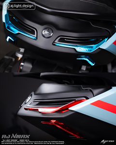 Feu arrière de moto à LED 4 lentilles clignotant et de positionnement Yamaha NMAX V3 Turbo AJNMAX-BTL AJLIGHT DESIGN Garantie 6 mois - Product Image 4