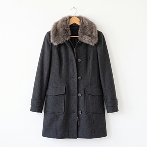 Women's <b>Winter</b> Fox Faux Collar Double Breasted <b>Thick</b> Filled <b>Coat</b> Luxurious Warm Casual OEM ODM Wholesale Factory Private Label - Product Image 3