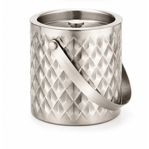 Hammered Stainless Steel Ice <b>Bucket</b> with Faux Horn Handles Polished Silver <b>Champagne</b> Wine Cooler Bowl for Hotel Bar Party Decor - Product Image 5