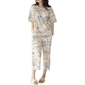 Conjunto de Pijama de 2 Piezas para Mujer, Manga Corta, Suave, para Verano e Invierno, Ropa de Dormir Cómoda, Pijama Mujer - Product Image 3