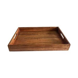 Plateau de service en bois naturel de qualité supérieure, conçu pour le petit-déjeuner, le café, le thé, les desserts et les réceptions. - Product Image 2