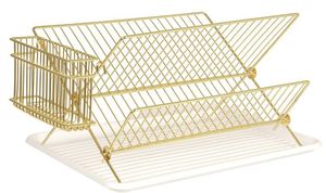 Escurridor de Platos Metálico de Dos Niveles de Primera Calidad, Multifuncional, Duradero y Moderno para Almacenamiento en la Cocina - Product Image 6