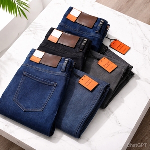 Jeans baggy classiques en coton lourd de haute qualité, sur mesure, avec jambes droites pour hommes, fabricants de jeans en denim du Bangladesh - Product Image 2