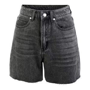 Shorts de mezclilla rectos de cintura media para mujer, formales, ajustados, lavados, ecológicos, de secado rápido, impermeables, con bolsillos cargo, estilo veraniego. - Product Image 3