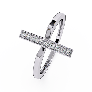 แหวนเพชรทรงโมเดิร์นแบบ Eternity Band ชุบโรเดียม ทอง 10K ประดับเพชร Lab Grown ด้วยเทคนิค Channel Setting ได้รับการรับรองจาก IGI ดีไซน์ทันสมัยสำหรับทั้งชายและหญิง - Product Image 1