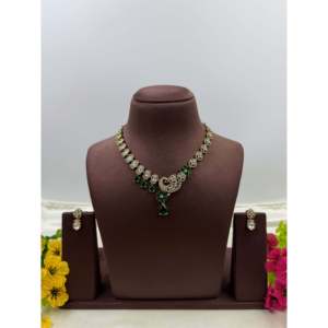 Indian Ethnic <b>Artificial</b> <b>Jewellery</b> Sneha Victorian Premium Pearl Crystal Necklace - Product Image 2