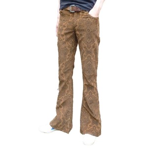 Pantalon décontracté évasé pour homme en toile 100 % coton imprimé, taille mi-haute, respirant, écologique, léger – Meilleure vente en ligne - Product Image 1
