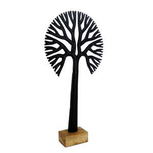 Handcrafted with for Aluminum Tree Sculpture Handmade Artistic Modern Tabletop Decor for Living Room Round Foliage Design - Product Image 3