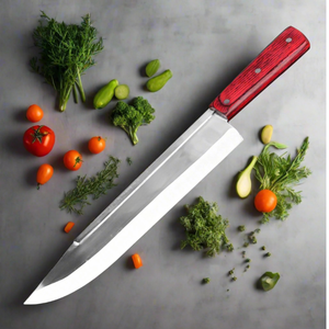 Couteau de boucher en acier inoxydable à manche rouge, lame longue, robuste, pour couper la viande, couteau de chef professionnel pour trancher, outil de cuisine - Product Image 6