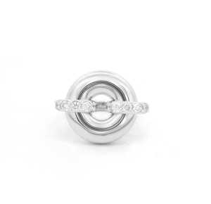 <b>Dome</b> Pinky Finger <b>Rings</b> 14.5mm Chunky Puffy Donut Cocktail Jewelry Round Lab Grown Diamond Pave Set 14k 18k Solid Gold Wholesale - Product Image 3