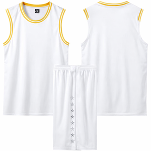 Custom Printed Front Basketball Uniform Set Men Adult Sleeveless Mesh Jersey Shorts Plus Size Quick Dry Breathable Team - Product Image 1