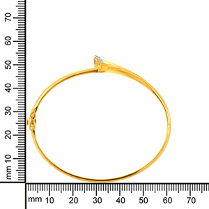 Bracelet jonc élégant en or avec accents de diamants - Product Image 5
