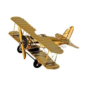Metal Airplane <b>Model</b> Decor Aircraft Glider Biplane Showpiece for Entrance Home Office Desktop Table Decorative Statue - Product Image 1