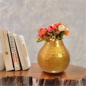 Handmade Luxury Gold Hammered Metal Flower Vase Modern Decorative Tabletop Bud Vase for Wedding Home Hotel Centerpiece Decor - Product Image 2
