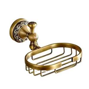 Wall Mounted Double Gold Metal Soap Basket Holder <b>Brushed</b> Brass Wire Bar Soap Saver Draining Rack Luxury Bathroom Hardware - Product Image 5