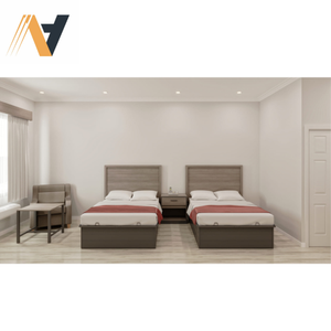 Juego de Muebles para Habitaciones de Huéspedes de Grado Comercial con Techo Rojo - Muebles de Dormitorio de Hotel de MDF+LPL para Proyectos - Producción en Fábrica de Vietnam - Product Image 4