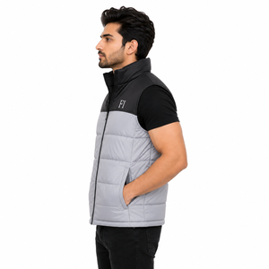 Men's Quilted Puffer Vest Wholesale Sleeveless Men's <b>Jackets</b> Padded Winter Bodywarmer Stand Collar Full Zip Outdoor Casual Vest - Product Image 4