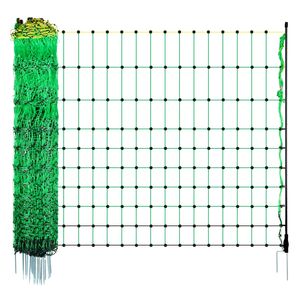 Clôture électrique pour bétail, filet portable de 50 po de hauteur x 164 po de longueur, filets en maille pour chèvres, moutons, cerfs, jardin, avec poteaux et piquets - Product Image 1