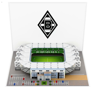 Borussia Mönchengladbach Stadium 3D Pop-Up Greeting Card Matte Varnish Digital Printing <b>Gift</b> - Product Image 1