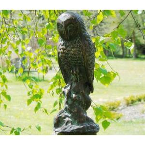 Escultura de Búho con Acabado Bronce para Jardín, Figura Decorativa para Exteriores, Estatua de Búho Hecha a Mano, Estilo Lujoso - Product Image 6