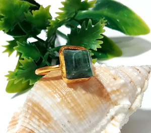 Bague Statement en Émeraude Naturelle Plaqué Or Argent Sterling 925 Faite à la Main, Pierre Précieuse Verte, Bijoux Vente en Gros, Style Bohème Élégant - Product Image 6