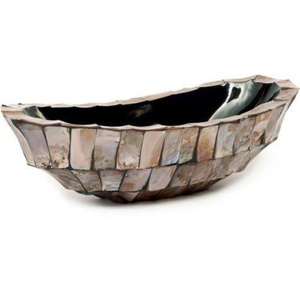 <b>Mango</b> <b>Wood</b> <b>Bowl</b> With Resin Bone Inlay Black and White Checkerboard Geometric Pattern Decorative Salad Fruit Serving <b>Bowl</b> - Product Image 4