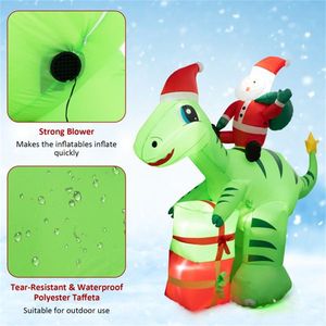 Dinosaurio Inflable de 8 Pies de Santa Claus para Decoraciones Navideñas de Jardín al Aire Libre, Decoración Festiva de Navidad - Product Image 5