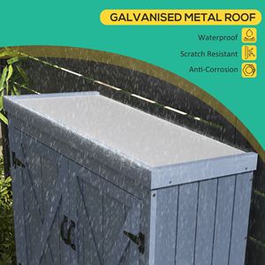 Casetta da Giardino Grigia Facile da Montare, Armadio Esterno per Stoccaggio, Tetto Zincato Impermeabile, Porta con Serratura in Resina per Conservazione Sicura - Product Image 4