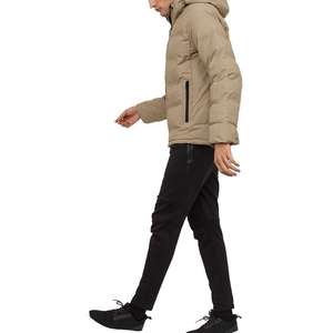 Veste d'hiver respirante personnalisée avec col montant, doudoune matelassée unie à fermeture éclair avec logo - Product Image 4