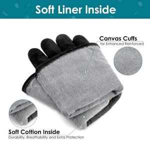 Gants de soudage en cuir de vachette pleine fleur, durables, renforcés, résistants à l'abrasion, à la chaleur et aux flammes, pour travaux lourds et de sécurité. - Product Image 5