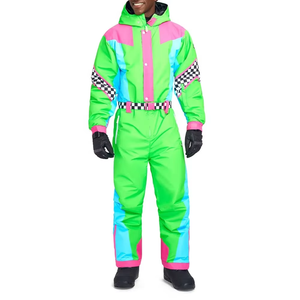 Traje de Esquí Impermeable de una Pieza para Hombre y Mujer, Mono de Snowboard Retro Neón, Estilo Vintage de los 90, Ropa Deportiva Térmica Transpirable para Invierno - Product Image 1