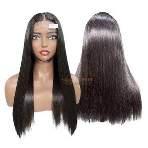 Natural Black Straight <b>Long</b> Length Swiss Lace <b>Wig</b> Virgin Vietnamese Hair Average Size <b>Wig</b> Cap - Product Image 2