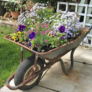 Jardinière en bois contemporaine faite à la main en forme de brouette |   Jardinières rustiques d'extérieur en gros Inde - Product Image 3
