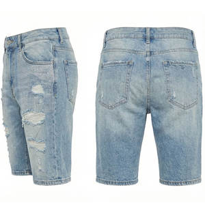 โรงงานผลิตกางเกงยีนส์ขาสั้นประดับคริสตัลแบบ OEM พร้อมบริการพัฒนาตัวอย่างและผลิตจำนวนมากในโรงงาน - Product Image 3