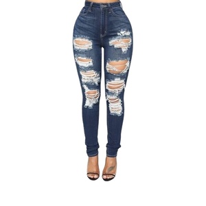 Roupas sexy da moda calças legging <span class=keywords><strong>jeans</strong></span> calças meia cintura justas <span class=keywords><strong>jeans</strong></span> justas rasgadas macias para mulheres da BD - Product Image 6