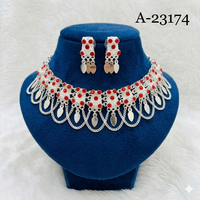 MOLL JEWELLERS Ensemble de bijoux de luxe vintage en alliage plaqué rhodium avec zircon certifié, design tendance « Paix », pour femme (collier et boucles d'oreilles) – Idéal pour mariage