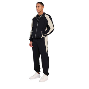 Men Color Blocking Tracksuit Full Length Zipper Closure Regular Fit Turn-<b>down</b> Collar Polyester Nylon Casual Wear Streetwear - Product Image 1