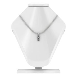 Silver Vertical Letter <b>Necklace</b> Women Elegant Crystal Pendant Jewelry Fashion Accessory <b>Statement</b> <b>Necklace</b> Gift Daily Wear - Product Image 1