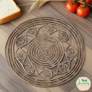 Modern Handmade Rattan Woven Non-Slip Eco-Friendly 500mm Diameter 5mm Thick <b>Table</b> Mat <b>Placemat</b> Dining <b>Table</b> Decor Made - Product Image 4