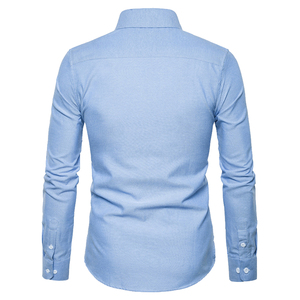 Chemise habillée décontractée pour homme en coton 100% de qualité supérieure, à manches longues, coupe ajustée, séchage rapide, anti-plis, respirante, idéale pour l'été - Product Image 2