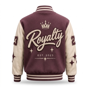 Chaqueta Varsity Azul Marino, Estilo Letterman, Parches de Chenille, Unisex, Resistente al Viento, Reversible, Transpirable, de Lana, Precio Económico - Product Image 3