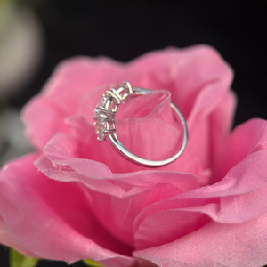 Three-<b>Stone</b> Pear Cut Diamond Engagement Wedding Ring 1.30 Carat Center & 0.85 Carat IGI Certified 14K White Gold Romantic - Product Image 2