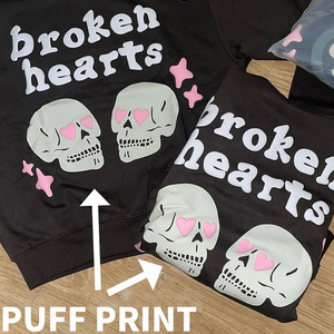 High Quality Puff Print T Shirt Custom Logo Heavyweight Cotton Oversized Street Fashion Casual Graphic <b>Tee</b> - Product Image 5